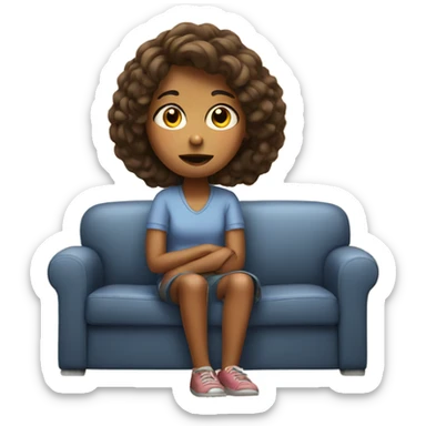girl watching tv sticker