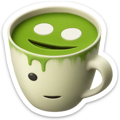 matcha in a handmade cup sticker
