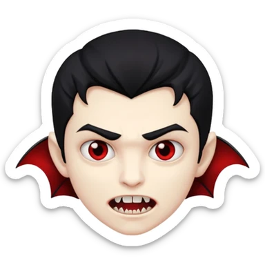 vampire boy, pale skin, fangs showing sticker