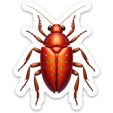 red bedazzled cockroach sticker