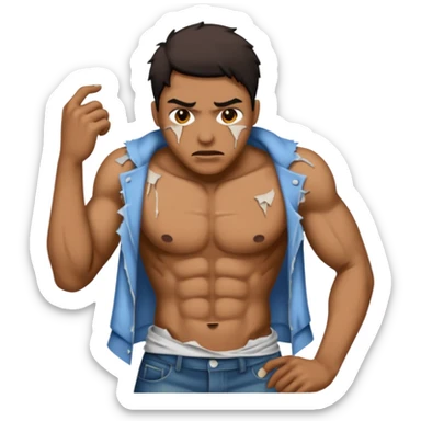 bad dirty, ripped clothes sticker