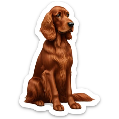 Irish setter sitting full pose sticker