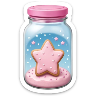 pastel pink christmas cookies in different shapes in jar with pink lid  sticker
