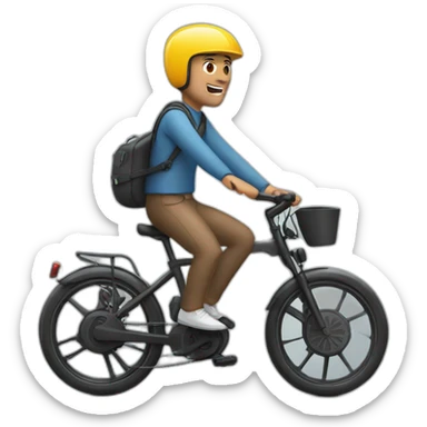 Man on e-bike  sticker