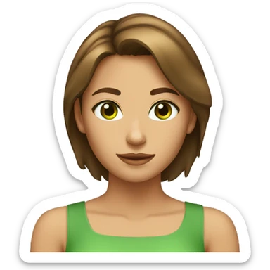 tan girl with short brown hair and green eyes birthday sticker