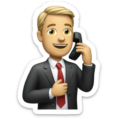 businessman talking on his cell phone sticker