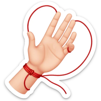 Hand with red string  sticker