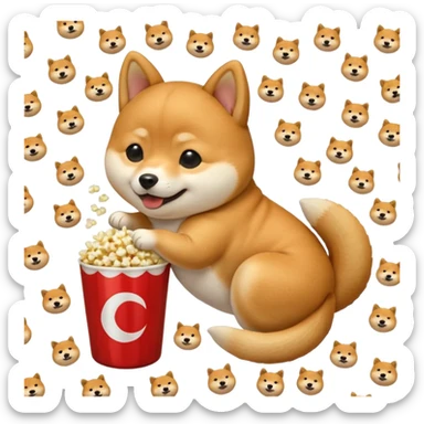 fais moi 20 emoji avec differente reaction avec un shiba inu, qui est mdr, qui pleure, qui mange, qui se roule, qui saute, qui mange du pop corn, qui boit un coca, qui dort les 4 pattes en l'air, et d'autre sticker