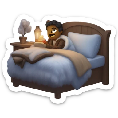 cozy winter night sticker
