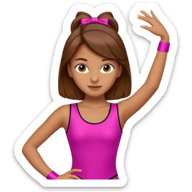 A preppy girl with brown hair and she is a Dancer sticker
