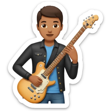 guitarist with electric guitar sticker