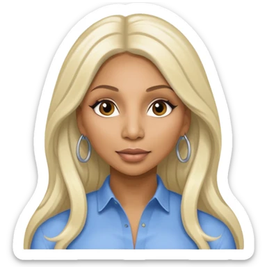 Tamar Braxton with long platinum blonde hair sticker