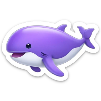 Cute purple whale sticker