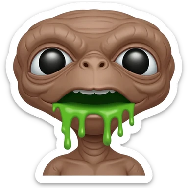 E.T. The Extra-Terrestrial from the movie barfing sticker