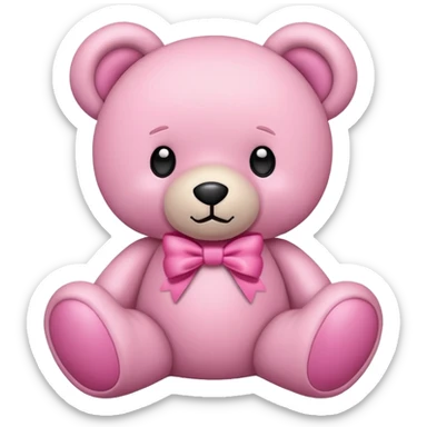 pink bow teddy bear solo sticker