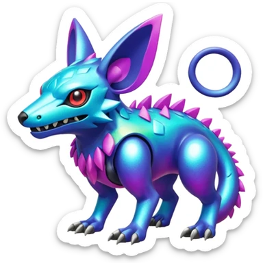  exotic colorful Protogen-Fakémon-Pokémon-Digimon-Vernid-creature sticker