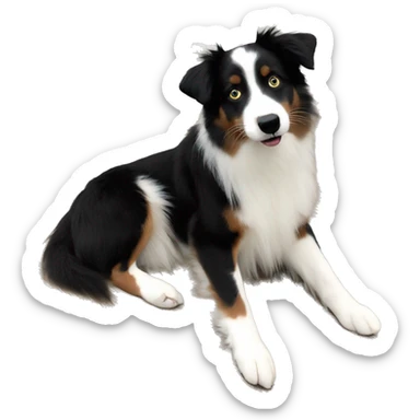 Black and white Mini Australian shepherd  sticker
