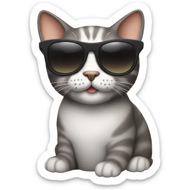 Cat with sunglasses sticker