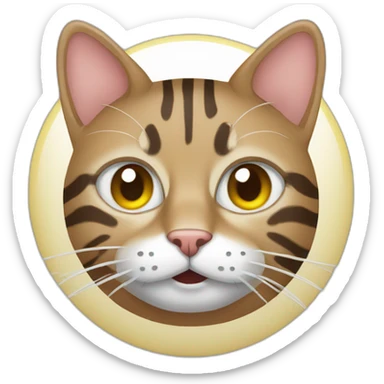 Tabby cat sick sticker