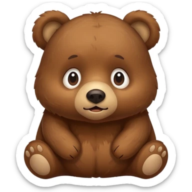 Tiny little bear confused  sticker