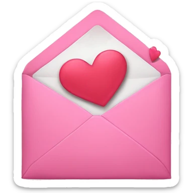 pink envelope with heart sticker