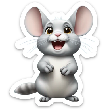 Chinchilla throwing hands in the air  sticker