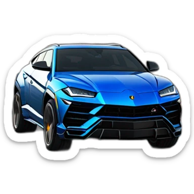 Lamborghini urus in blue on road sticker