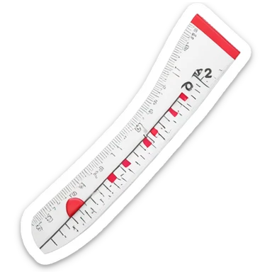 a metric ruler with a kiss lipstick mark on it sticker