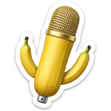 microphone made of banana sticker