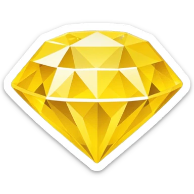 Keep the original emoji style and shape exactly the same.
Change the diamond color to a bright yellow.
Flat emoji style, clean vector look, no extra elements, no text, transparent background. sticker