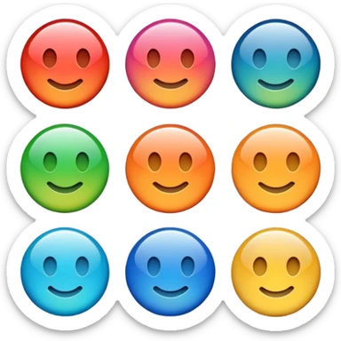 a colourful button not 3d or shading only 1 button no smiley face only 1 button no face sticker