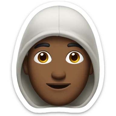 Make a guy with hoodie and cap with broen eyes sticker