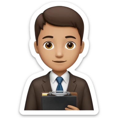 Manager + clipboard + tie, Cafe staff. sticker