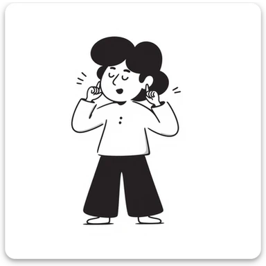 a person with ear pain sticker