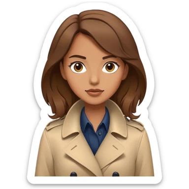 Women with brown hair in trench  sticker