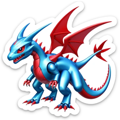  Cool Shiny Digimon-Fakemon-Salamence-Flygon-Mecha full body sticker