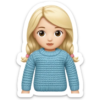 blonde knitted doll sticker