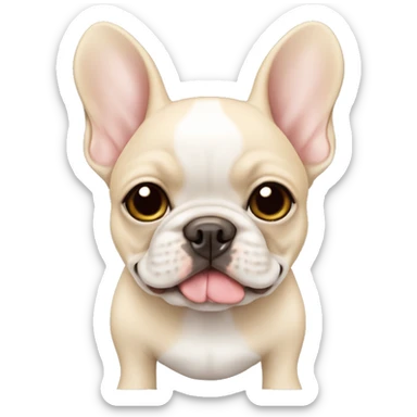 Cream frenchie head with white stripe on forehead puppy  sticker