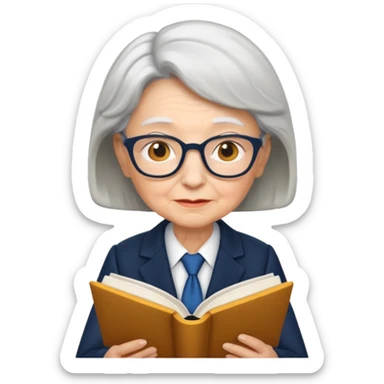 grandma reading in suit sticker