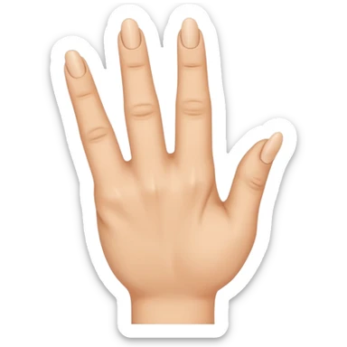 Hand sign with hand spread and middlefinger over the ringfinger sticker
