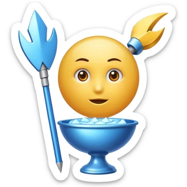 Una bola Azul claro con una flecha de verdadero sticker