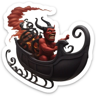 Satan’s sleigh on top of a tornado  sticker