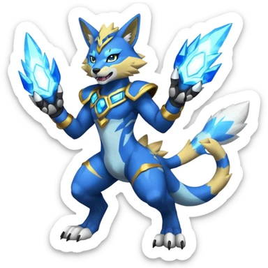 Zeraora-Weregarurumon-fusion-creature (full body sticker