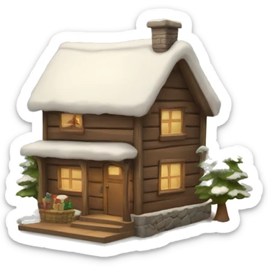 Cosy Christmas cabin sticker