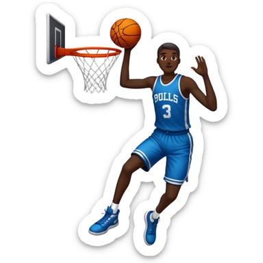 person jumping and dunking in the basketball hoop sticker