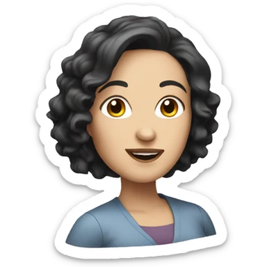 Dark haired middle aged white woman cute sticker