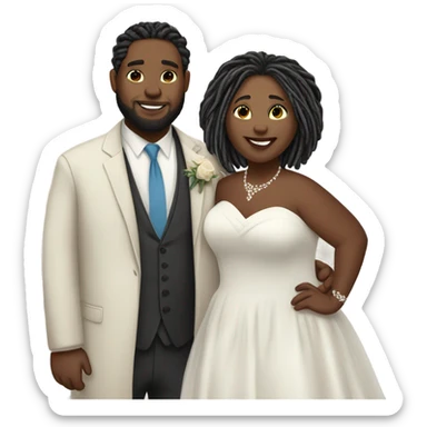 Plus size couple with locs wedding pale sticker