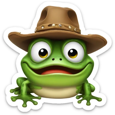 cowboy frog with fun sticker