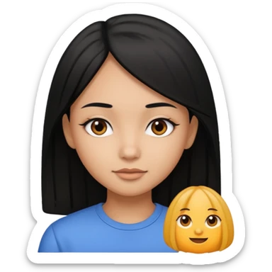 Chica pelo lacio negro tes morena clara  sticker