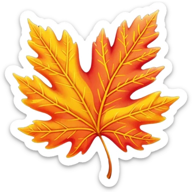 LEAF Falling FROM  tree with beautiful autumn colors, sticker